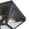 Westinghouse Fixture Ceiling Outdr Flush-Mount 60W 2-Light Wyndham 12In Txt, Black Clear Sd Glass 6114300